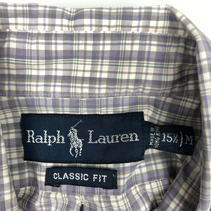 Ralph Lauren Classic Fit Long Sleeve Button Down Check Shirt Men's M cotton purple type Vintage Second Hand