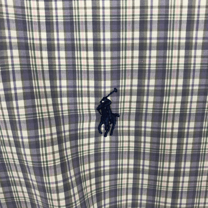 Ralph Lauren Classic Fit Long Sleeve Button Down Check Shirt Men's M cotton purple type Vintage Second Hand