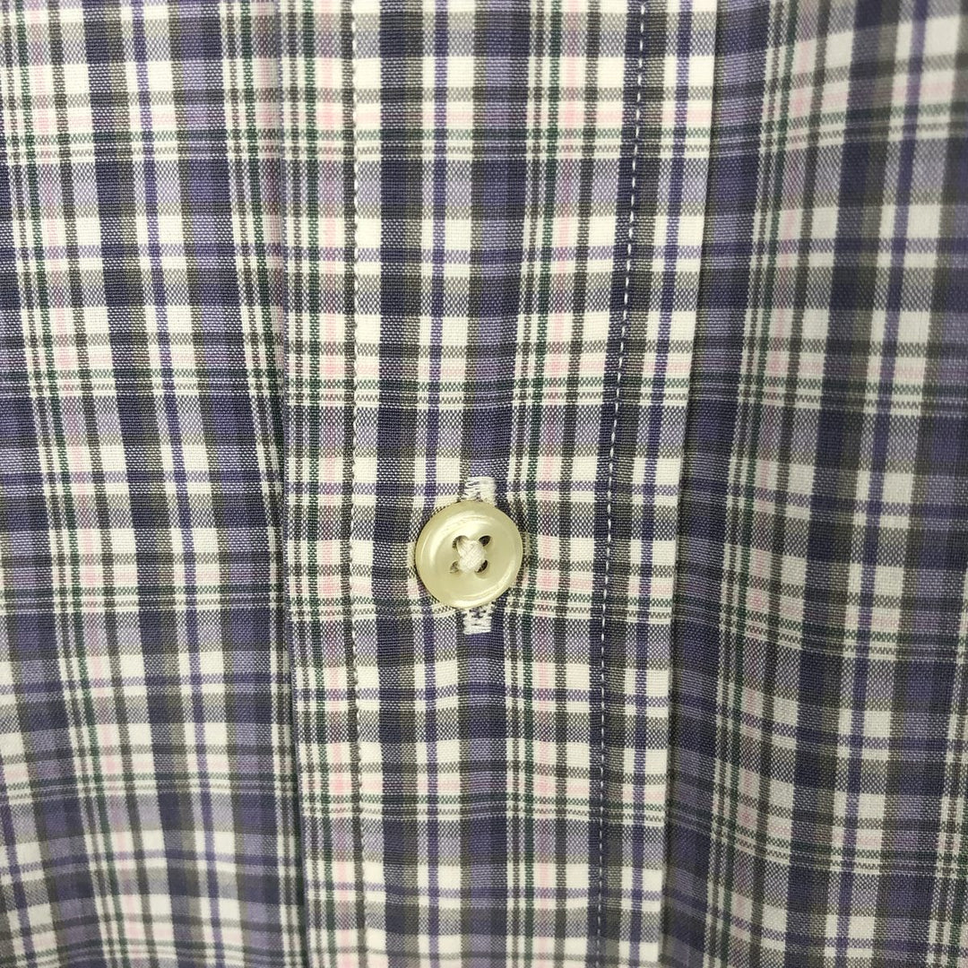 Ralph Lauren Classic Fit Long Sleeve Button Down Check Shirt Men's M cotton purple type Vintage Second Hand