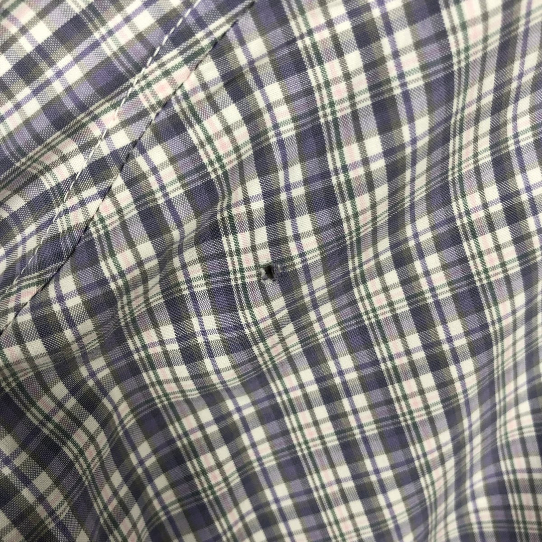 Ralph Lauren Classic Fit Long Sleeve Button Down Check Shirt Men's M cotton purple type Vintage Second Hand