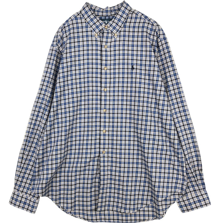 Ralph Lauren Classic Fit Long Sleeve Button Down Striped Shirt Men's XXL cotton blue type Vintage Second Hand
