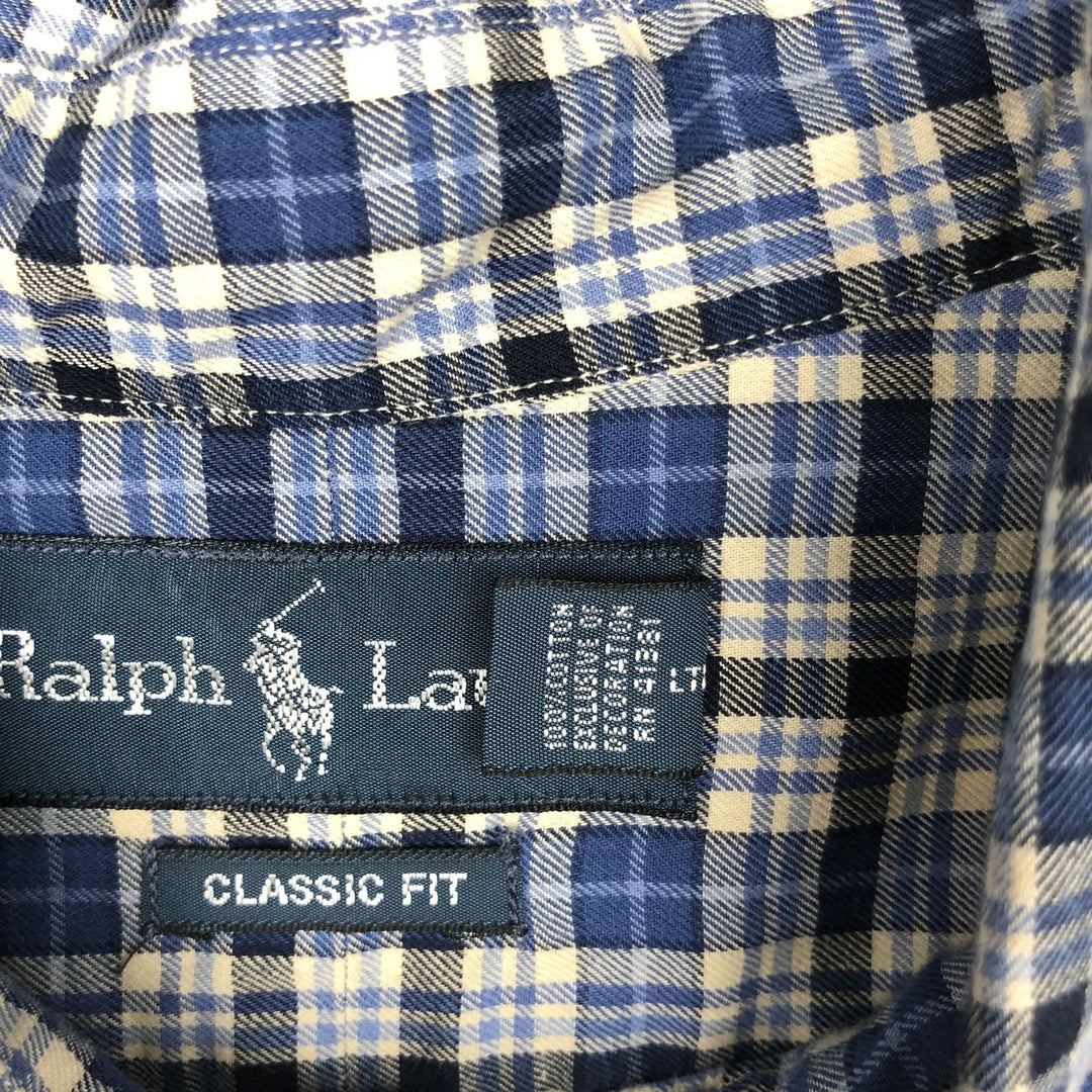 Ralph Lauren Classic Fit Long Sleeve Button Down Striped Shirt Men's XXL cotton blue type Vintage Second Hand