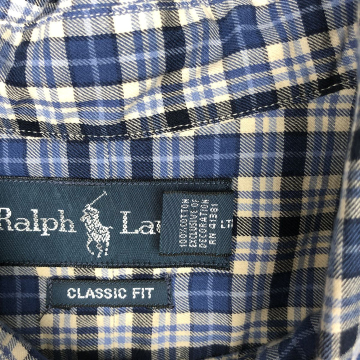 Ralph Lauren Classic Fit Long Sleeve Button Down Striped Shirt Men's XXL cotton blue type Vintage Second Hand