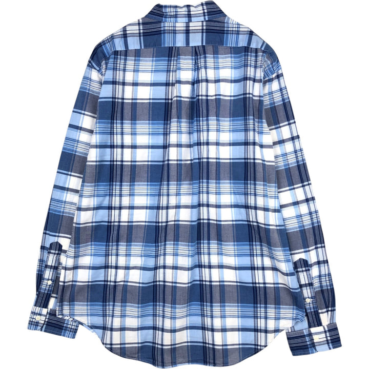 Ralph Lauren Classic Fit Long Sleeve Button Down Check Shirt Men's Size L cotton blue type Vintage Second Hand