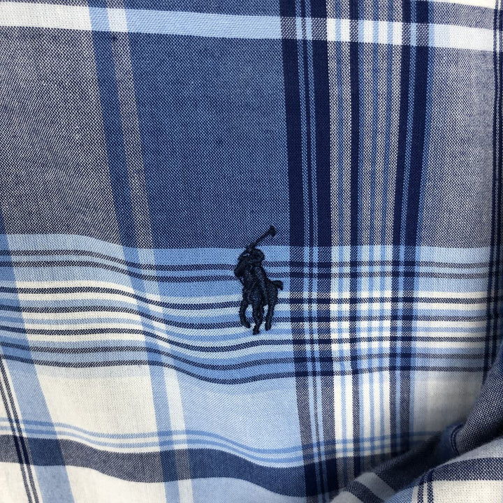 Ralph Lauren Classic Fit Long Sleeve Button Down Check Shirt Men's Size L cotton blue type Vintage Second Hand