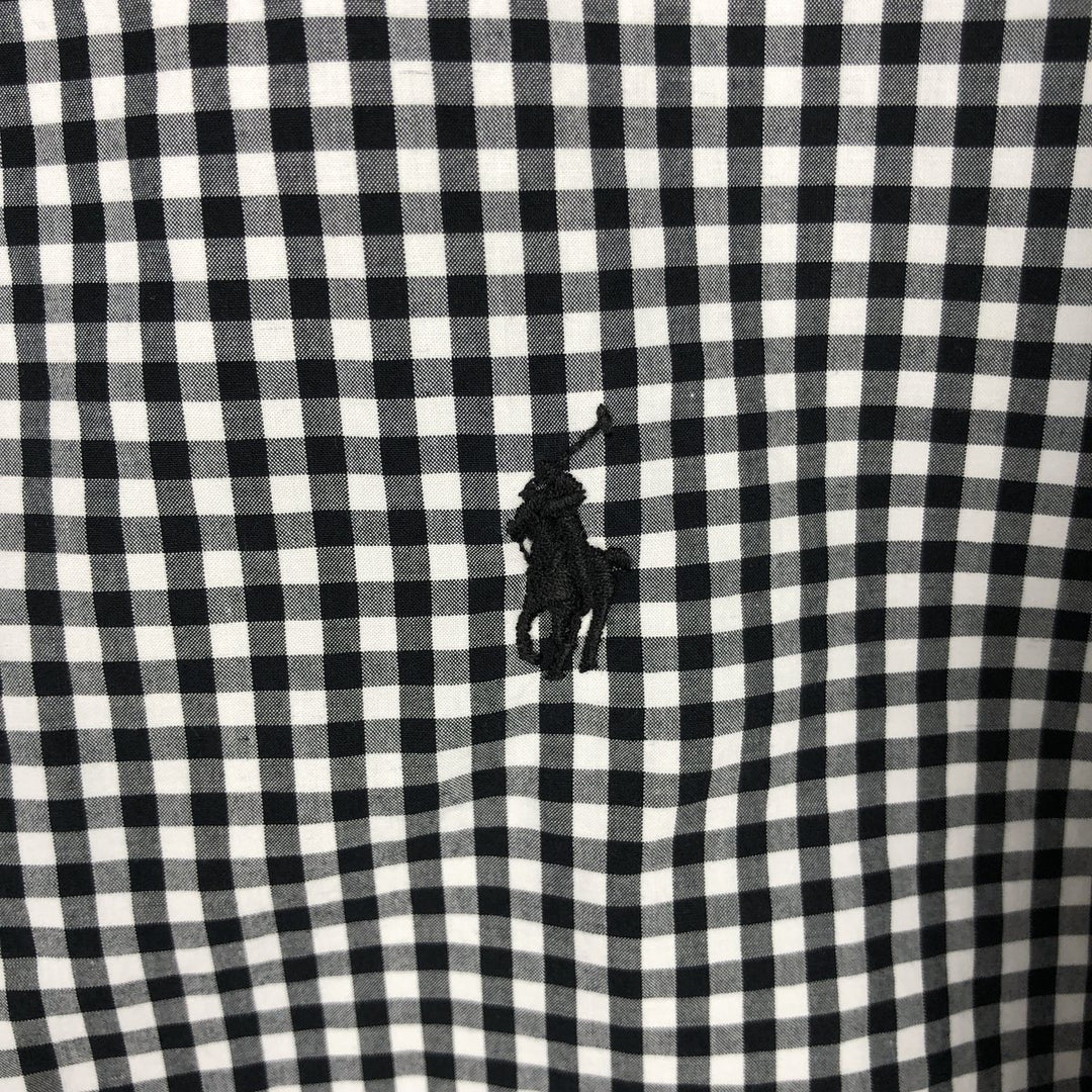 Ralph Lauren Gingham Check Long Sleeve Button-Down Check Shirt Men's XL cotton white type Vintage Second Hand