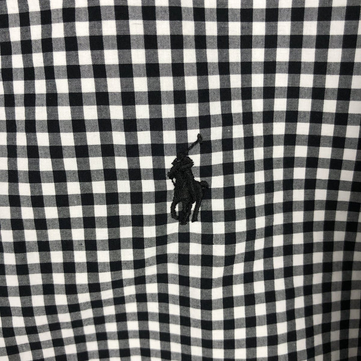 Ralph Lauren Gingham Check Long Sleeve Button-Down Check Shirt Men's XL cotton white type Vintage Second Hand