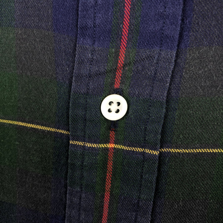 Ralph Lauren long-sleeved button-down check shirt, men's size L (approx.) cotton navy blue type Vintage Second Hand