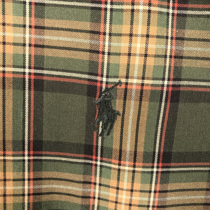 Ralph Lauren CLASSIC FIT Long-Sleeve Button-Down Check Shirt, Men's Size XL (approx.) cotton green type Vintage Second Hand
