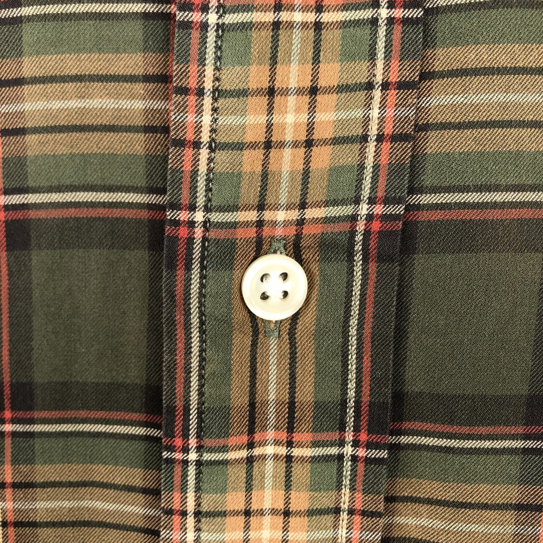 Ralph Lauren CLASSIC FIT Long-Sleeve Button-Down Check Shirt, Men's Size XL (approx.) cotton green type Vintage Second Hand