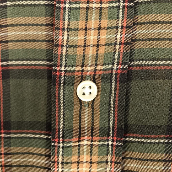 Ralph Lauren CLASSIC FIT Long-Sleeve Button-Down Check Shirt, Men's Size XL (approx.) cotton green type Vintage Second Hand