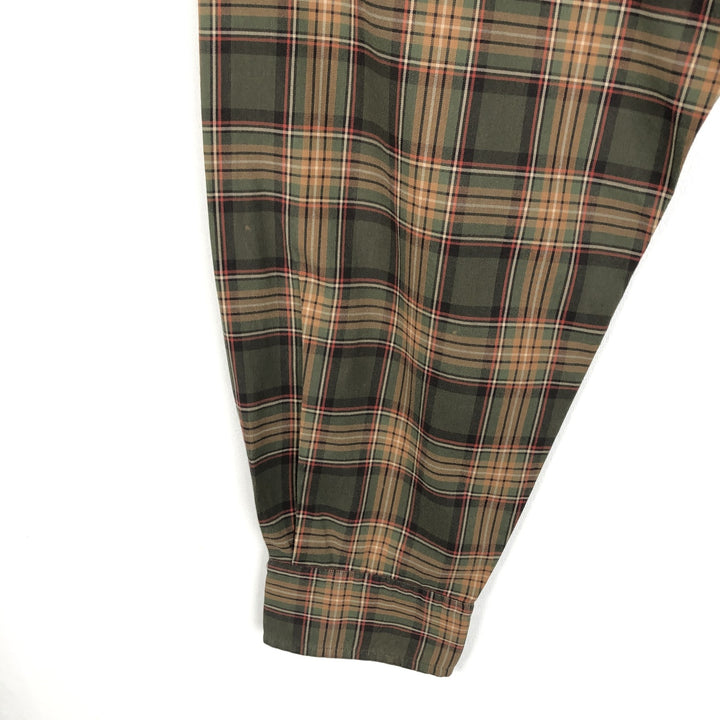 Ralph Lauren CLASSIC FIT Long-Sleeve Button-Down Check Shirt, Men's Size XL (approx.) cotton green type Vintage Second Hand