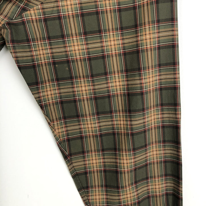 Ralph Lauren CLASSIC FIT Long-Sleeve Button-Down Check Shirt, Men's Size XL (approx.) cotton green type Vintage Second Hand
