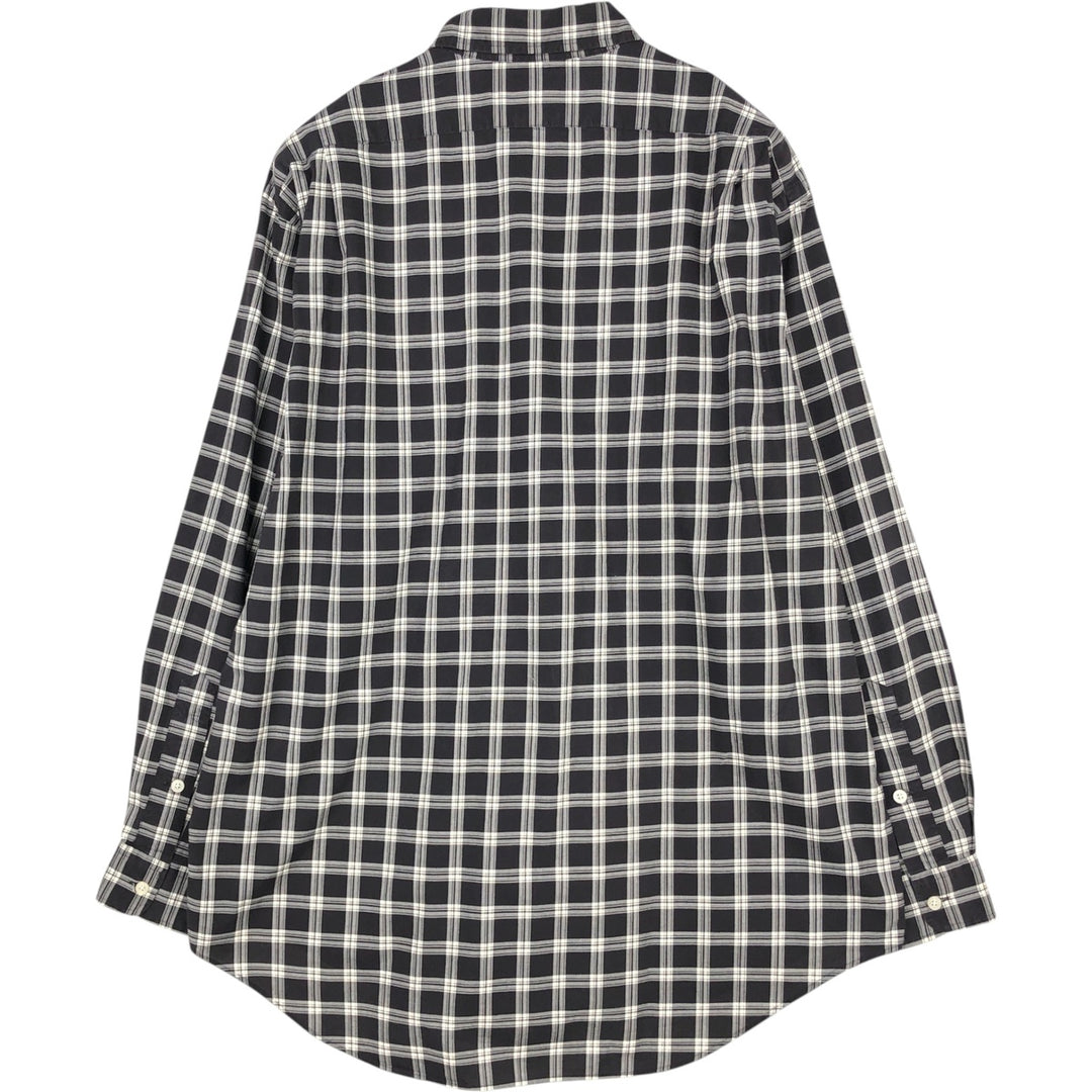 Ralph Lauren POLO GOLF LOFTING Long-Sleeve Cotton Check Shirt, Men's Size L (approx.) cotton black type Vintage Second Hand