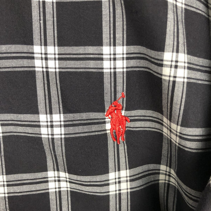 Ralph Lauren POLO GOLF LOFTING Long-Sleeve Cotton Check Shirt, Men's Size L (approx.) cotton black type Vintage Second Hand