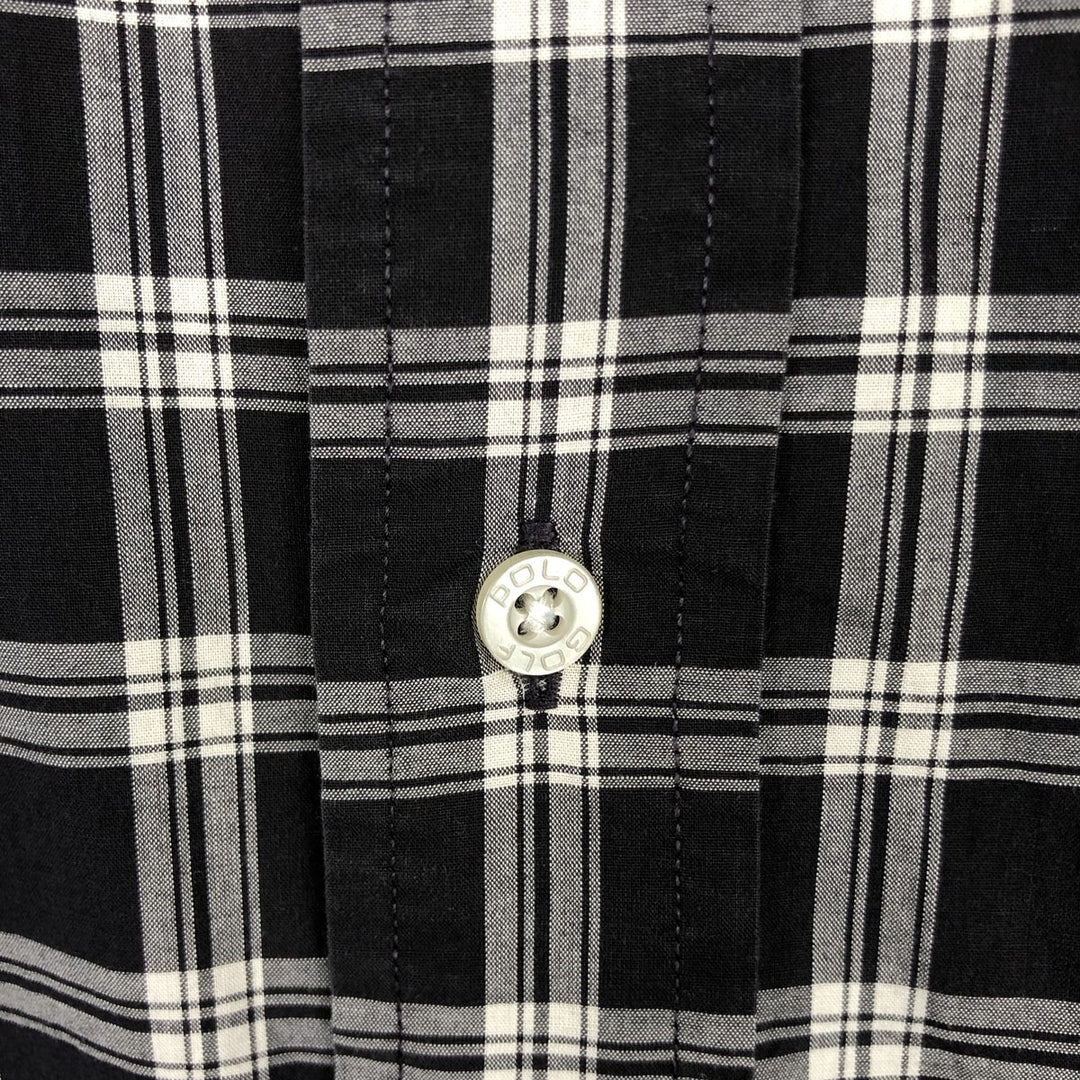 Ralph Lauren POLO GOLF LOFTING Long-Sleeve Cotton Check Shirt, Men's Size L (approx.) cotton black type Vintage Second Hand