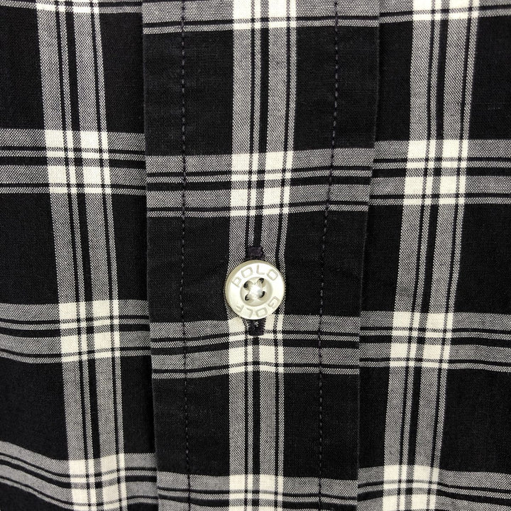 Ralph Lauren POLO GOLF LOFTING Long-Sleeve Cotton Check Shirt, Men's Size L (approx.) cotton black type Vintage Second Hand