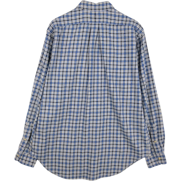 Ralph Lauren Classic Fit Long Sleeve Button Down Check Shirt, Men's Size L cotton blue type Vintage Second Hand