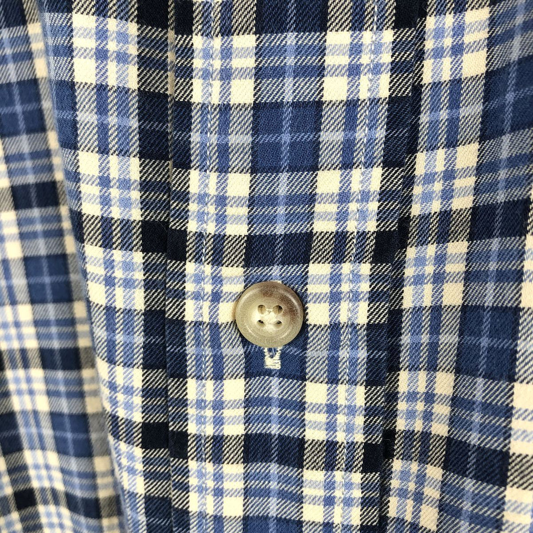 Ralph Lauren Classic Fit Long Sleeve Button Down Check Shirt, Men's Size L cotton blue type Vintage Second Hand