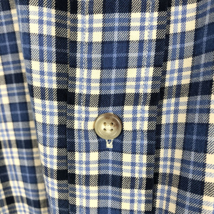 Ralph Lauren Classic Fit Long Sleeve Button Down Check Shirt, Men's Size L cotton blue type Vintage Second Hand