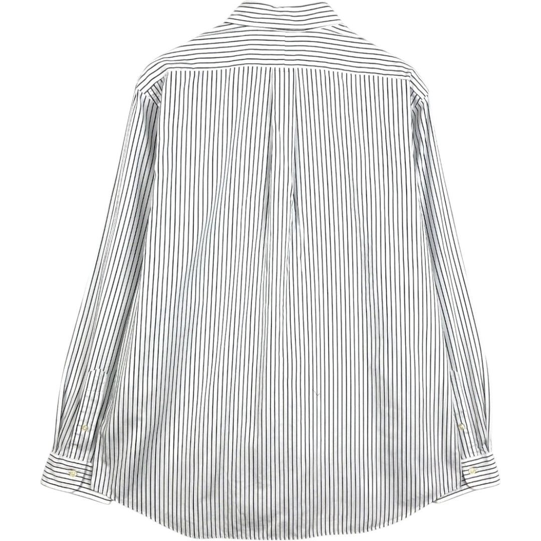 Ralph Lauren REGENT CLASSICFIT Long-Sleeve Button-Down Striped Shirt, Men's Size XL (approx.) cotton white type Vintage Second Hand