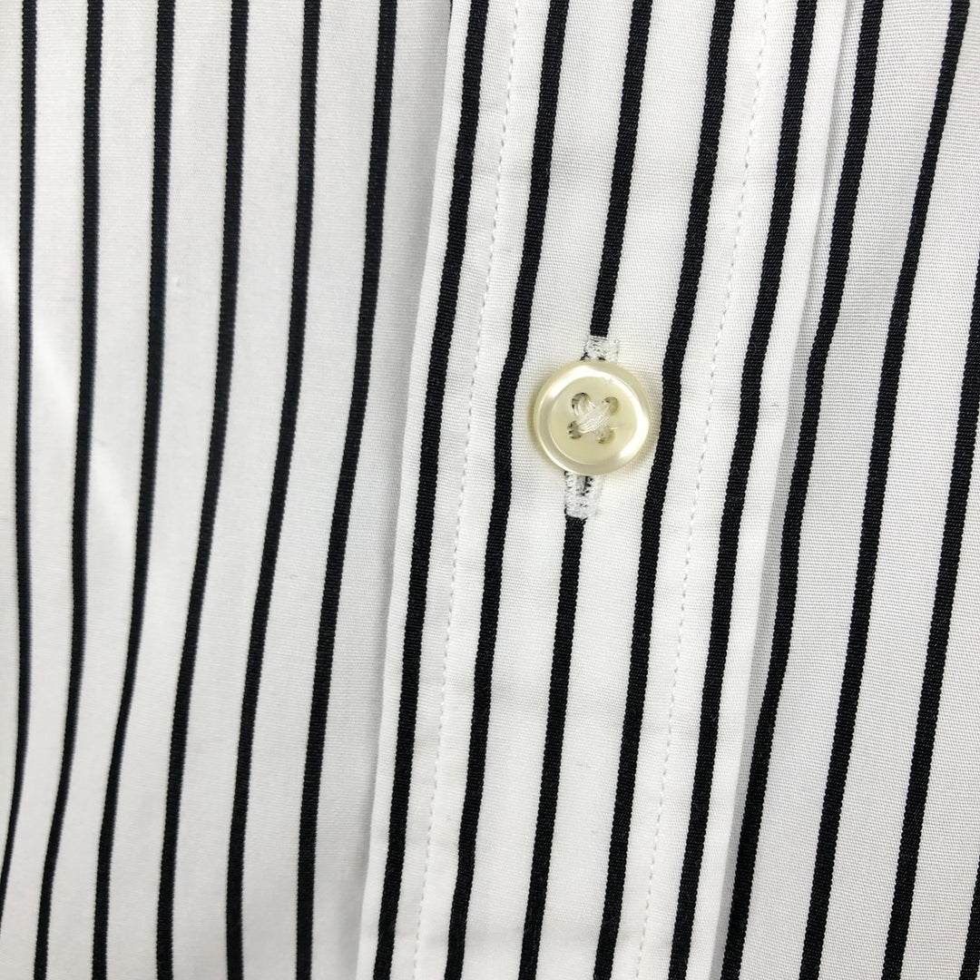 Ralph Lauren REGENT CLASSICFIT Long-Sleeve Button-Down Striped Shirt, Men's Size XL (approx.) cotton white type Vintage Second Hand
