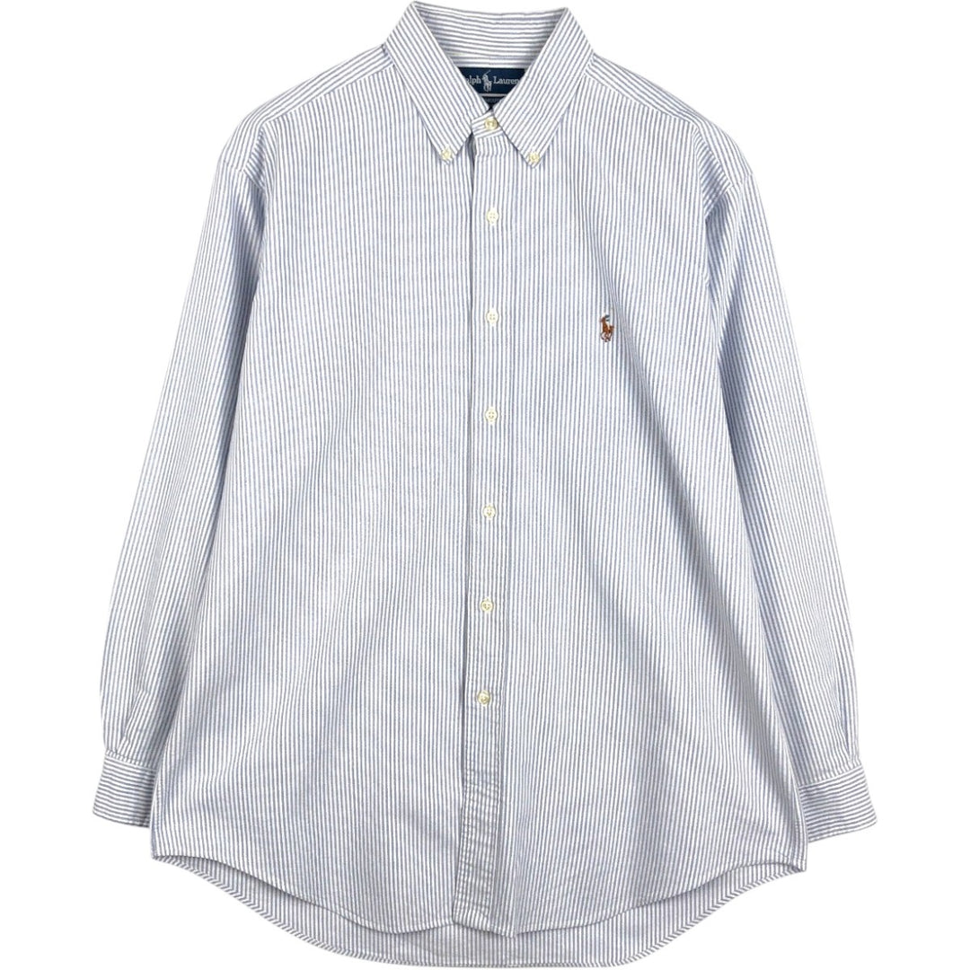 Ralph Lauren YARMOUTH Long Sleeve Button-Down Striped Shirt, Men's XL cotton white type Vintage Second Hand