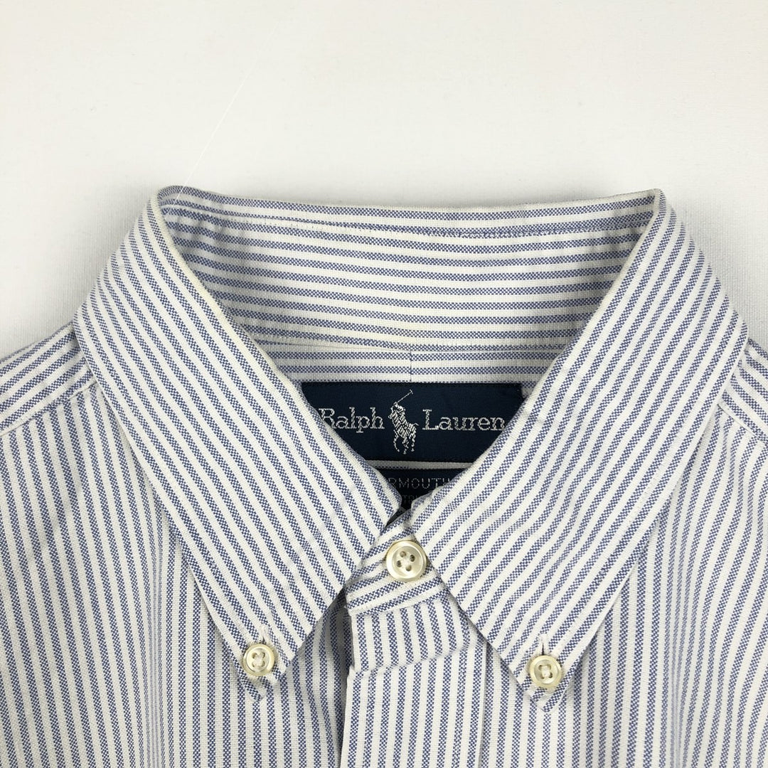 Ralph Lauren YARMOUTH Long Sleeve Button-Down Striped Shirt, Men's XL cotton white type Vintage Second Hand