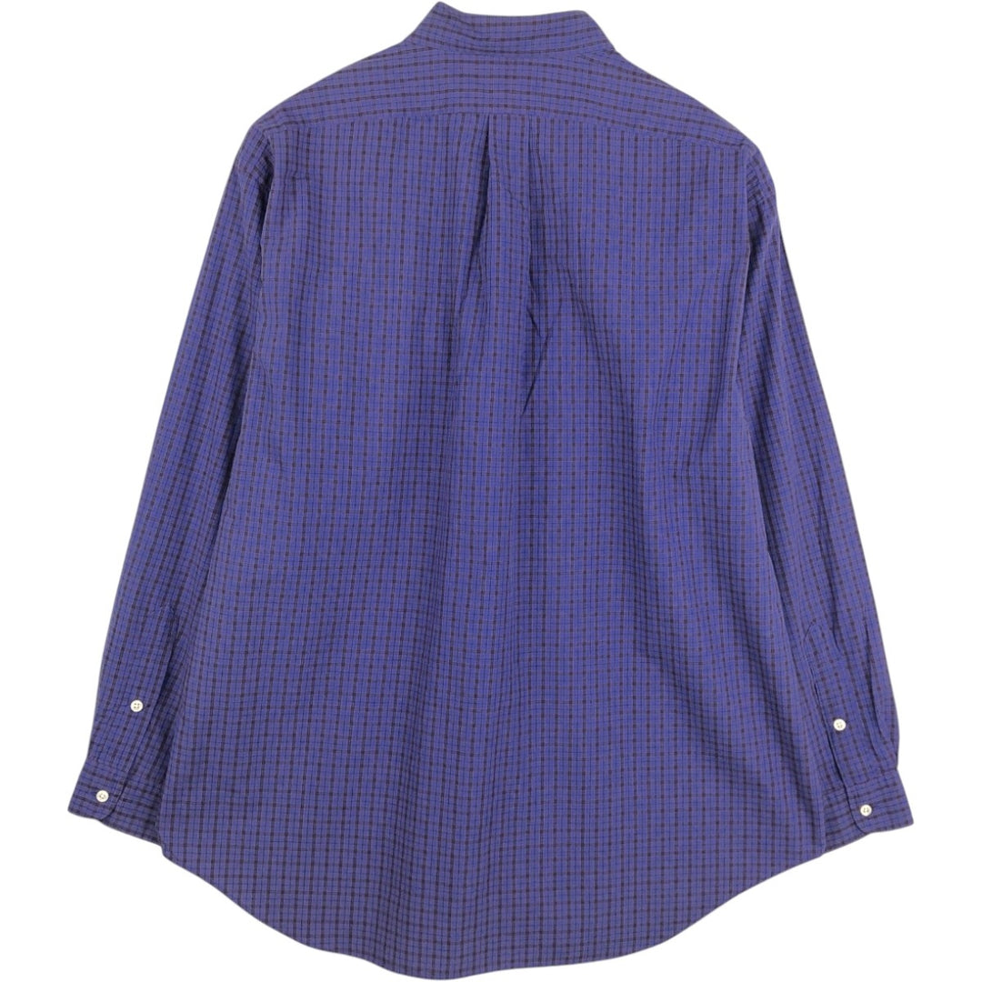 Ralph Lauren BLAKE long sleeve button down check shirt, men's XL size cotton purple type Vintage Second Hand