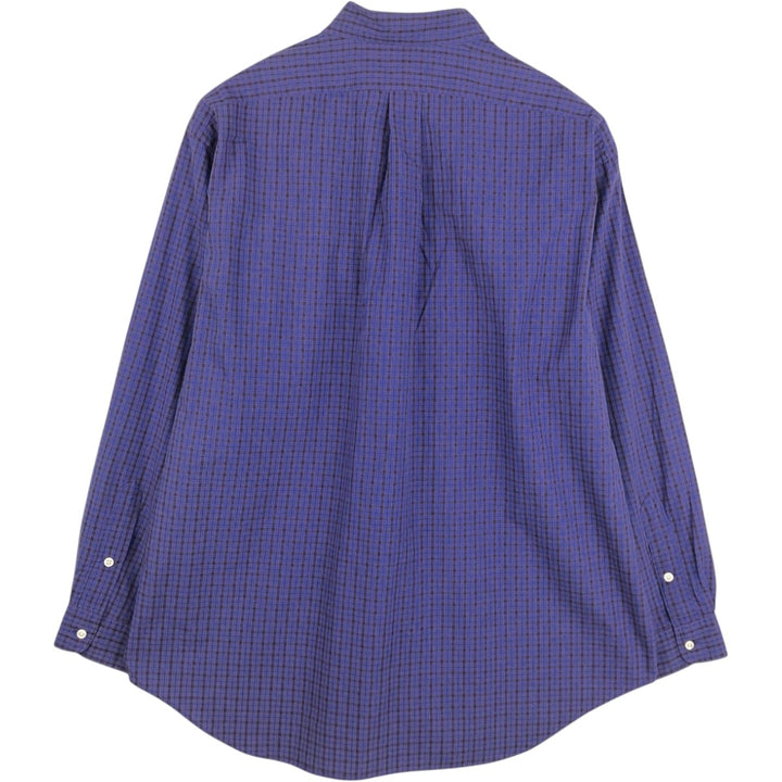 Ralph Lauren BLAKE long sleeve button down check shirt, men's XL size cotton purple type Vintage Second Hand
