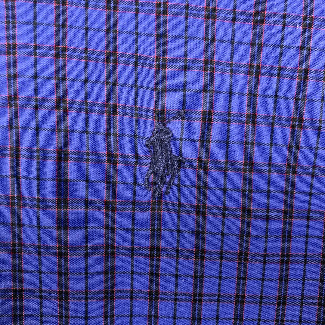Ralph Lauren BLAKE long sleeve button down check shirt, men's XL size cotton purple type Vintage Second Hand