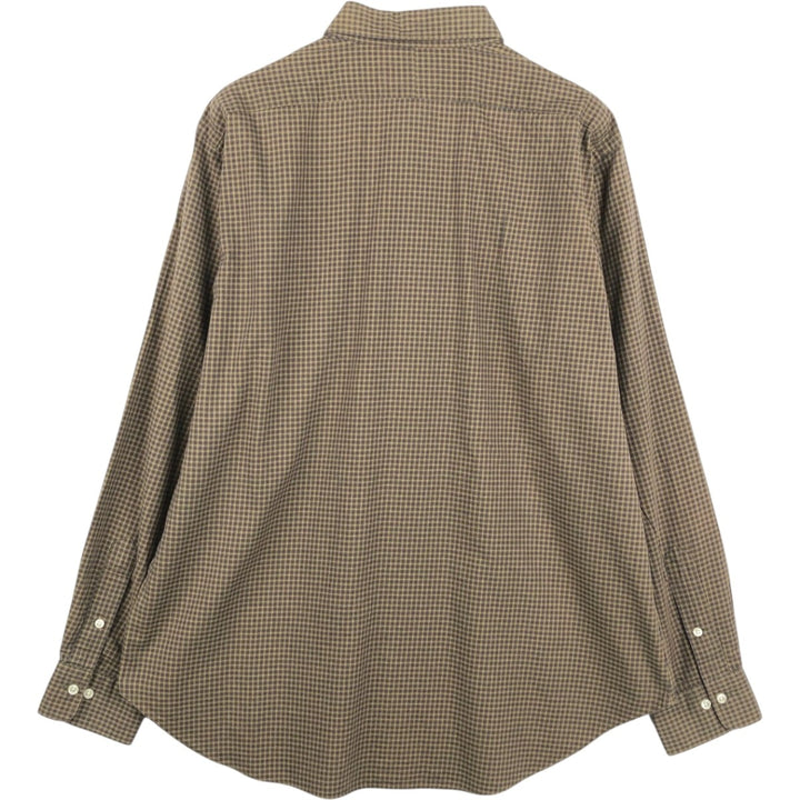 Ralph Lauren POLO by Ralph Lauren ESTATE CLASSIC FIT Wide Collar Long Sleeve Cotton Check Shirt, Men's Size L (approx.) cotton brown type Vintage Second Hand