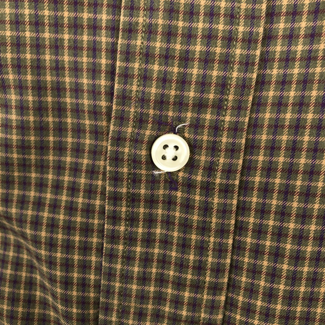Ralph Lauren POLO by Ralph Lauren ESTATE CLASSIC FIT Wide Collar Long Sleeve Cotton Check Shirt, Men's Size L (approx.) cotton brown type Vintage Second Hand