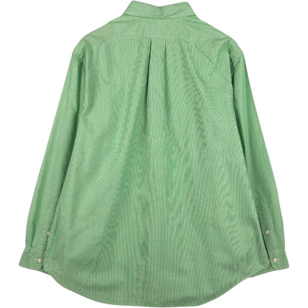 Ralph Lauren CUSTOM FIT Gingham Check Long Sleeve Button Down Check Shirt Men's XL cotton green type Vintage Second Hand