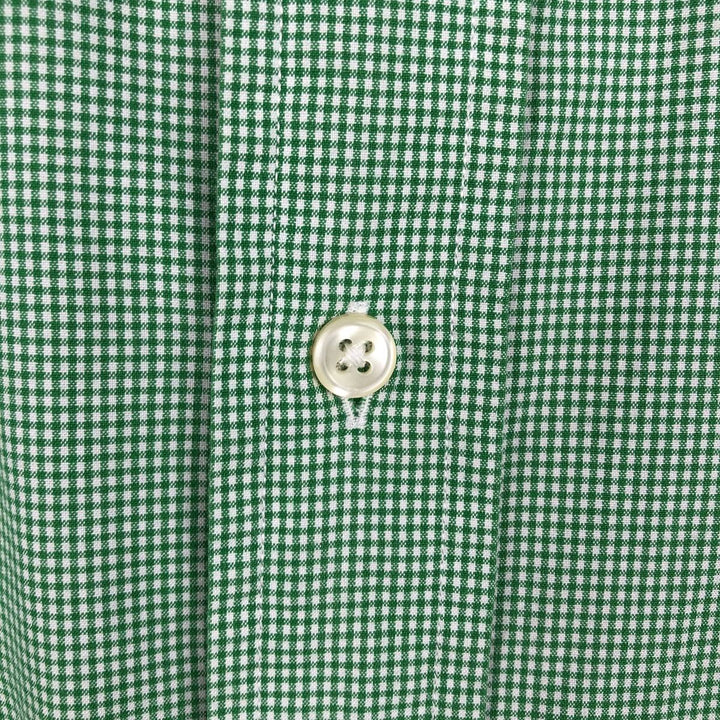 Ralph Lauren CUSTOM FIT Gingham Check Long Sleeve Button Down Check Shirt Men's XL cotton green type Vintage Second Hand