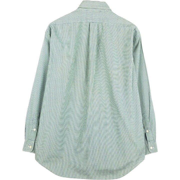 Ralph Lauren BLAKE long sleeve button down check shirt, men's size M cotton green type yellow green Vintage Second Hand