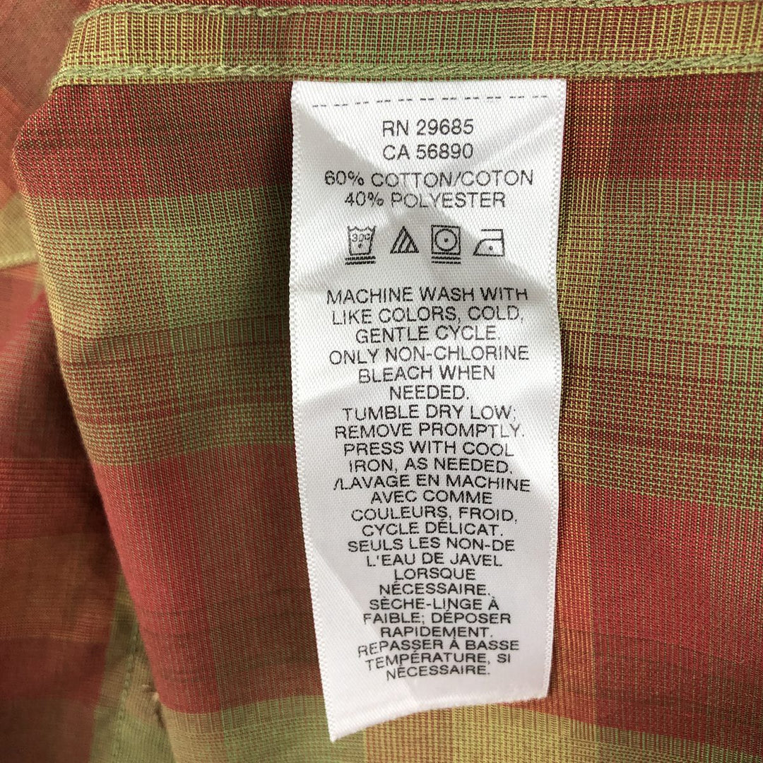 Pendleton Frontier Check Pattern Long-Sleeve Western Shirt, Men's Size XL (approx.) cotton red type Vintage Second Hand