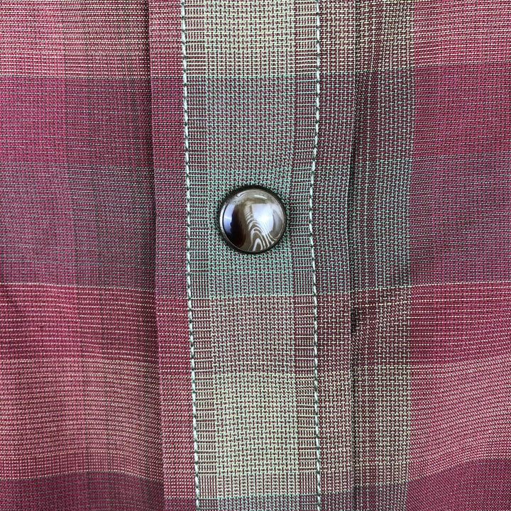Pendleton Frontier Check Pattern Long-Sleeve Western Shirt, Men's Size XL (approx.) cotton red type Vintage Second Hand