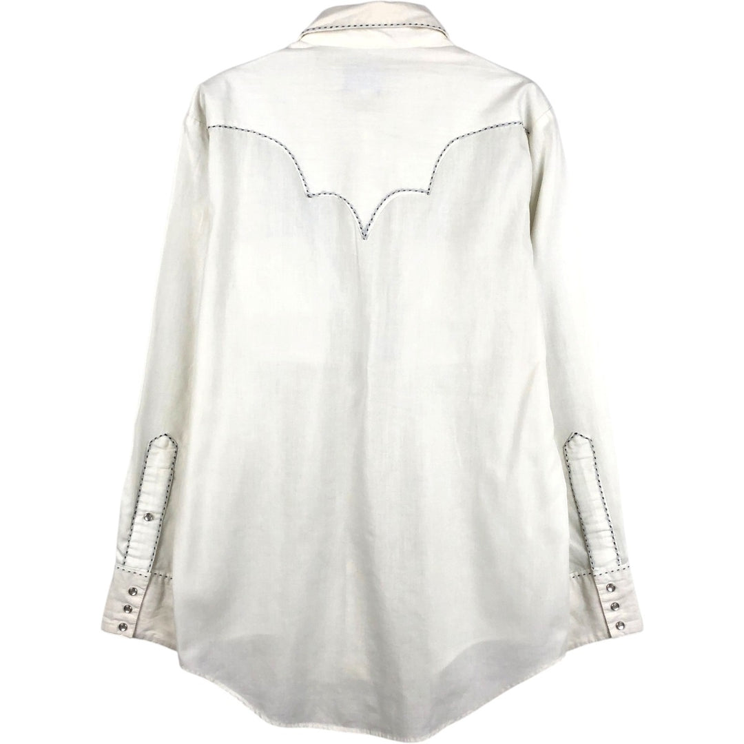 1980'S Rockmount Ranch Wear Long-Sleeve Western Shirt, Made in USA, Men's Size L unclear white type Vintage Second Hand