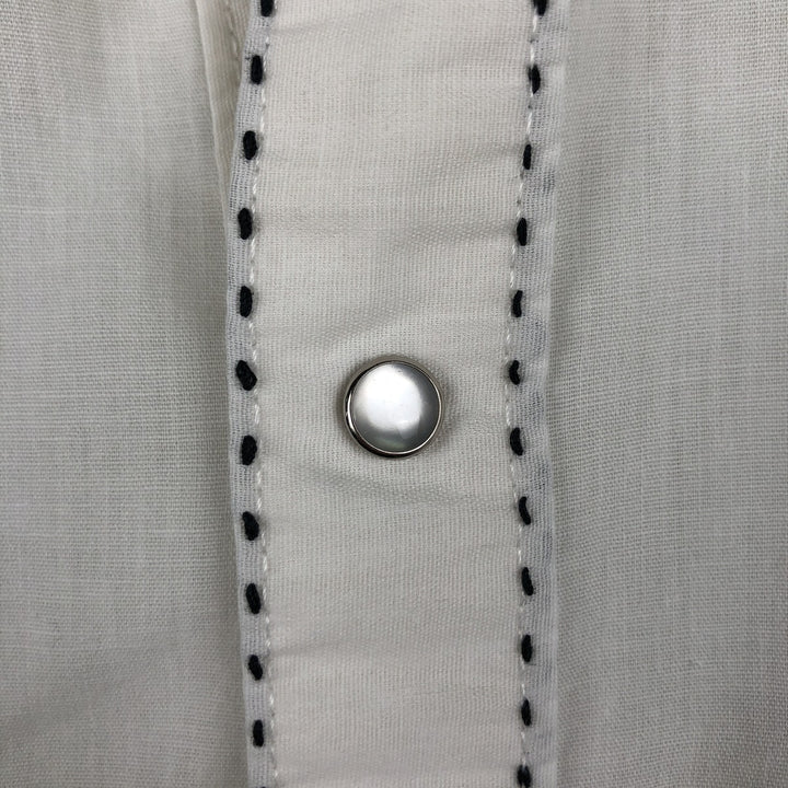 1980'S Rockmount Ranch Wear Long-Sleeve Western Shirt, Made in USA, Men's Size L unclear white type Vintage Second Hand