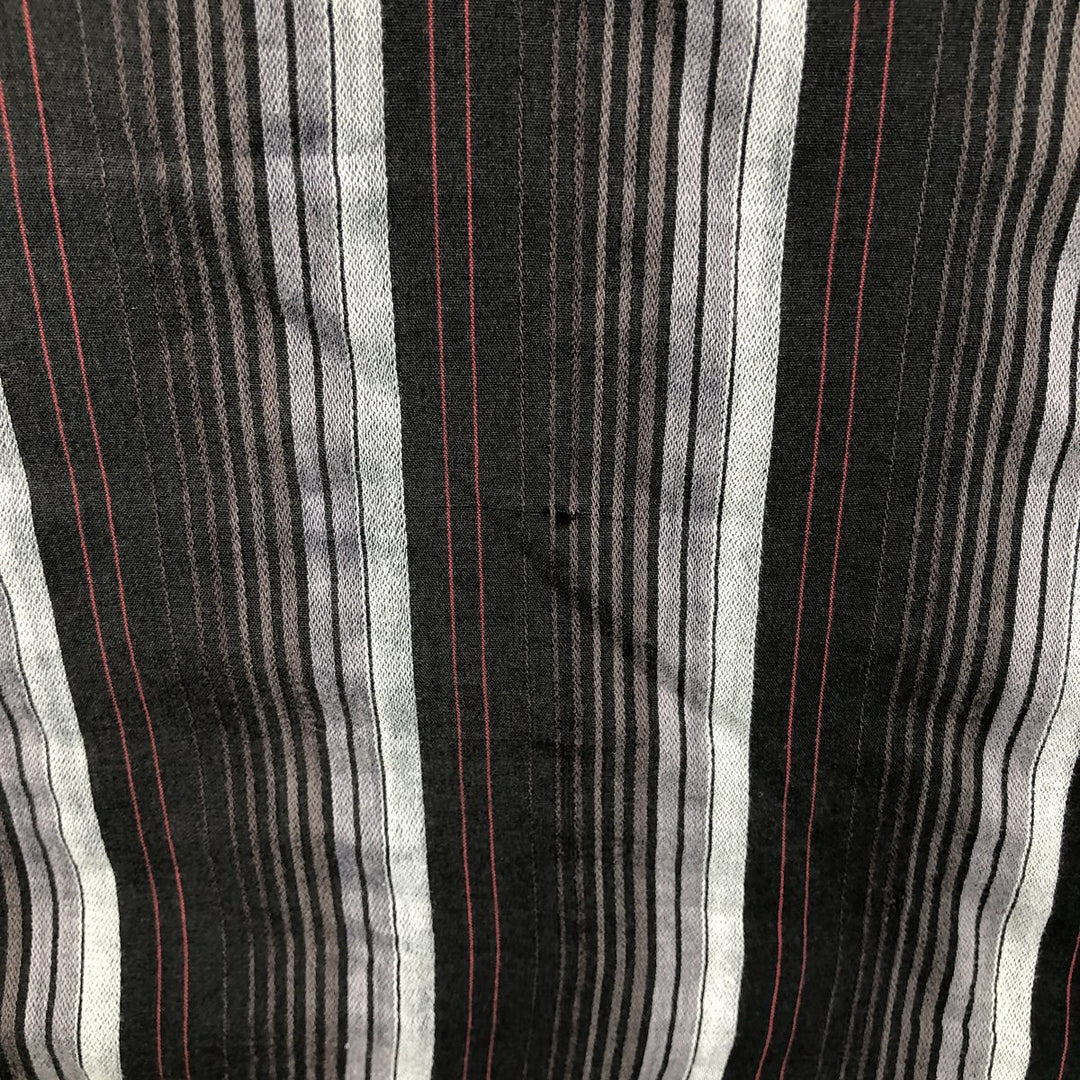 Wrangler Stripe Pattern Multi-Stripe Long-Sleeve Western Shirt, Men's Size L (Equivalent), Lightweight unclear black type Vintage Second Hand