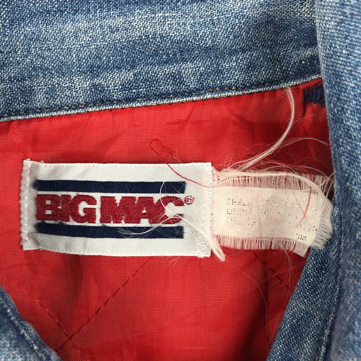 80'S Big Mac padded long-sleeved denim western shirt, made in the USA, men's size XL equivalent. unclear blue type Vintage Second Hand