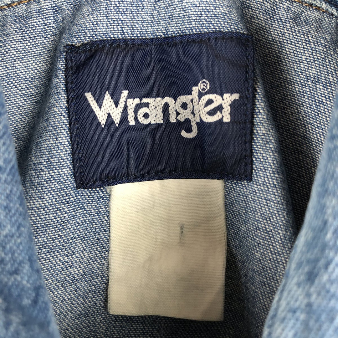 Wrangler Long Sleeve Denim Western Shirt, Men's Size L unclear blue type Vintage Second Hand