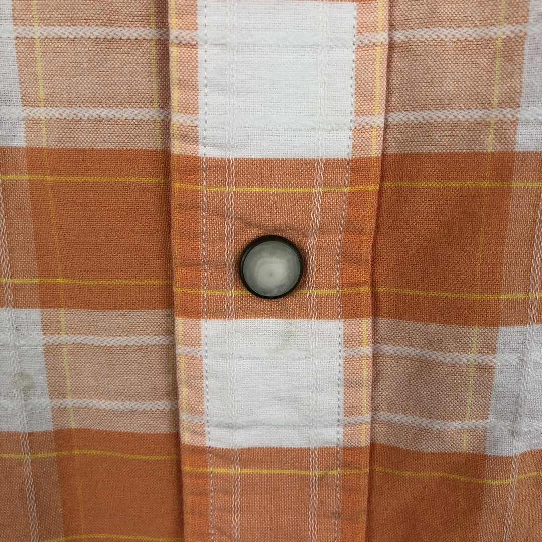 Ralph Lauren POLO by Ralph Lauren Check Pattern Long-Sleeve Western Shirt, Men's Size L (approx.) cotton orange type Vintage Second Hand