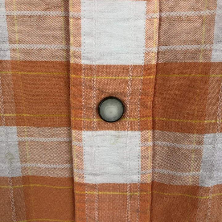 Ralph Lauren POLO by Ralph Lauren Check Pattern Long-Sleeve Western Shirt, Men's Size L (approx.) cotton orange type Vintage Second Hand