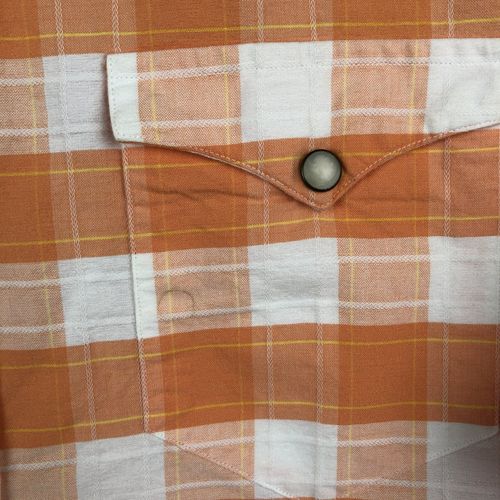 Ralph Lauren POLO by Ralph Lauren Check Pattern Long-Sleeve Western Shirt, Men's Size L (approx.) cotton orange type Vintage Second Hand