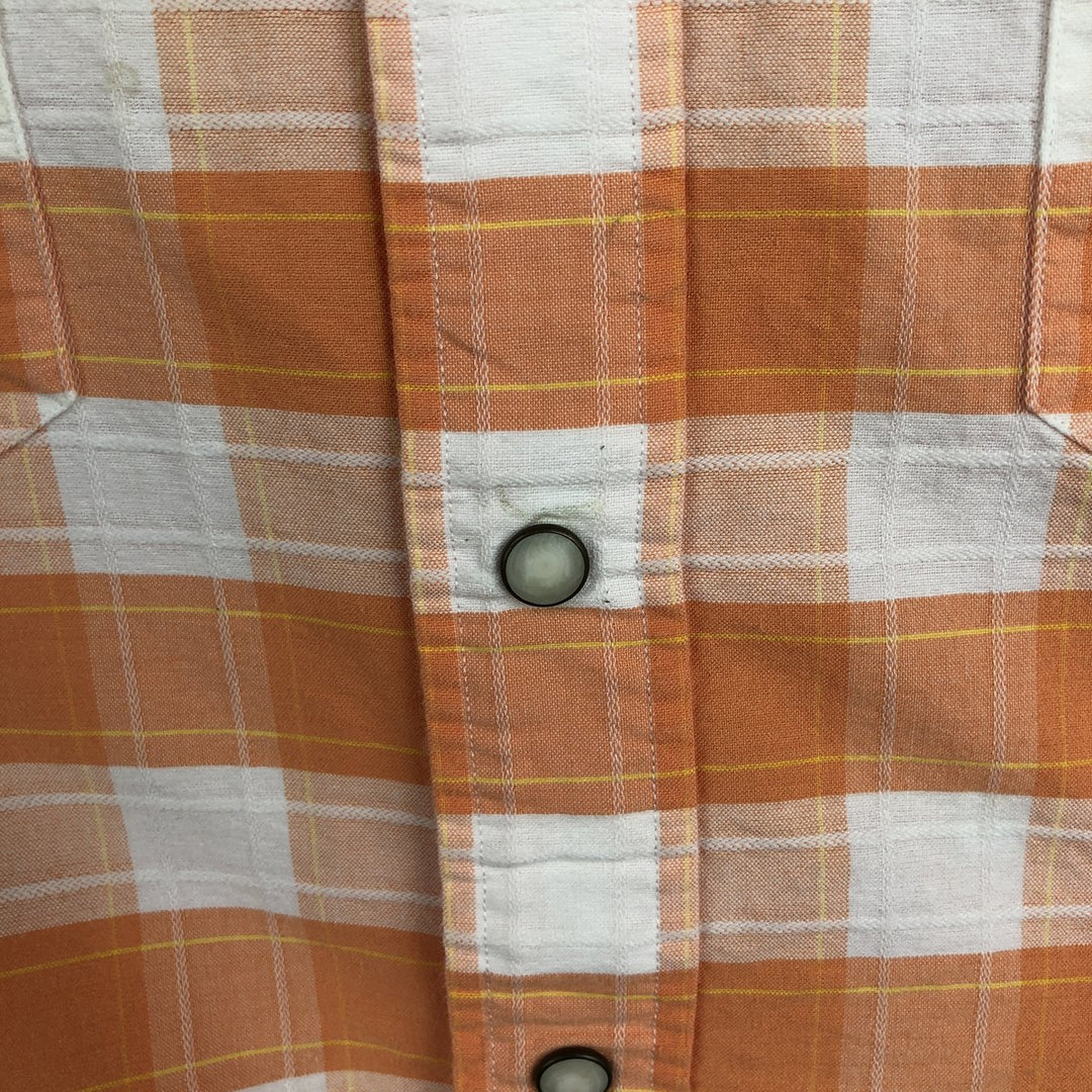 Ralph Lauren POLO by Ralph Lauren Check Pattern Long-Sleeve Western Shirt, Men's Size L (approx.) cotton orange type Vintage Second Hand