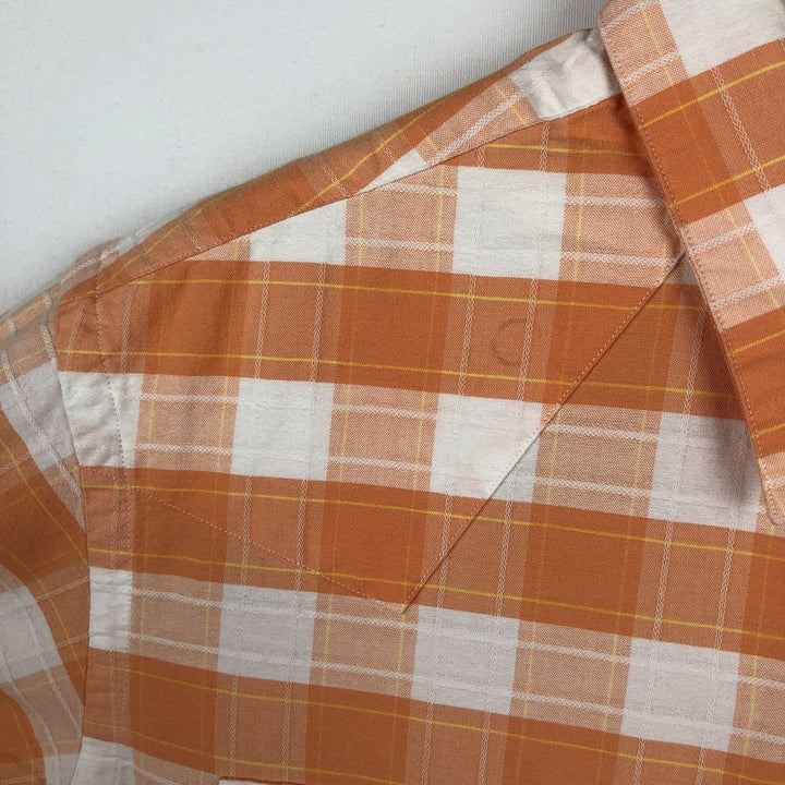 Ralph Lauren POLO by Ralph Lauren Check Pattern Long-Sleeve Western Shirt, Men's Size L (approx.) cotton orange type Vintage Second Hand