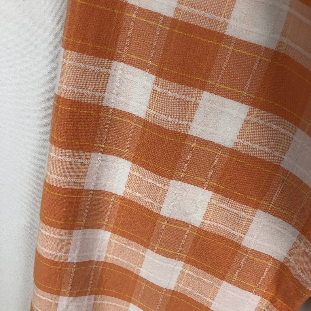 Ralph Lauren POLO by Ralph Lauren Check Pattern Long-Sleeve Western Shirt, Men's Size L (approx.) cotton orange type Vintage Second Hand