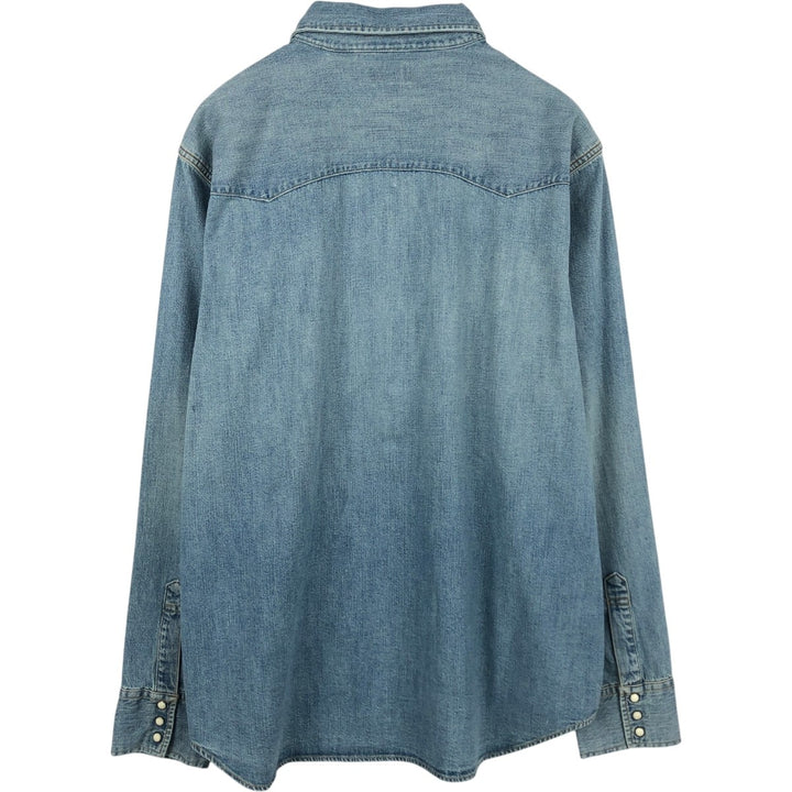 90s-00'S Levi's Jeans Long-Sleeve Denim Western Shirt, Men's Size L (approx.), Vintage cotton Blue type light blue Vintage Second Hand